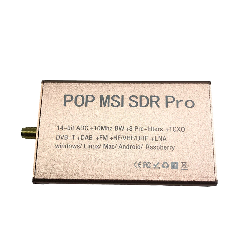 POP MSI SDR Pro Portable SDR Receiver 10KHz-2GHz Wideband Radio SDR Receiver 14Bit Compatible with SDRplay Driver & Software
