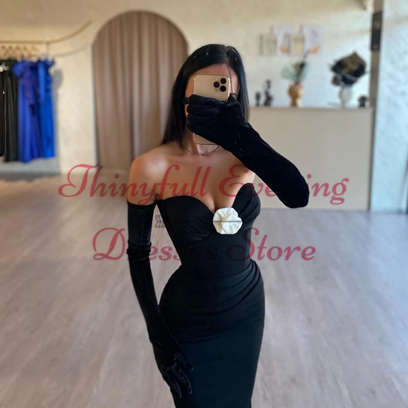 Thinyfull 2024 Sexy Mermaid Prom Dresses Black Sweetheart Long Evening Dress Formal Night Cocktail Party Prom Gowns Custom Size