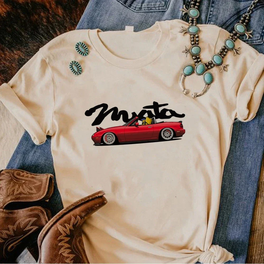 Miata-Camiseta de cómic para mujer, ropa gráfica japonesa Harajuku, ropa informal de manga corta, estética urbana