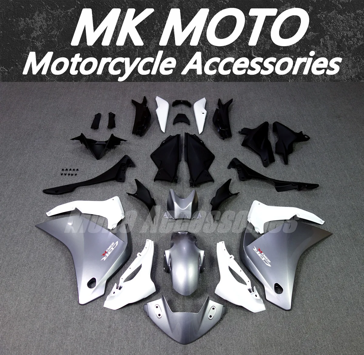 

Moke moto Motorcycle Fairings Kit Fit For Cbr250rr 2011 2012 2013 2014 Bodywork Set High Quality ABS Injection New Silver White