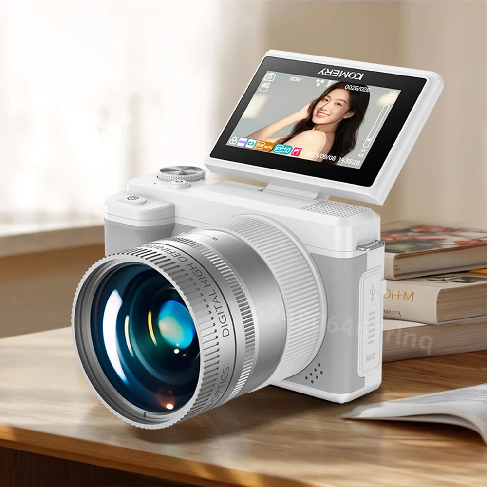 5K 80MP Digital Camera Front and Rear Dual Lens Vintage Portable Video Vlogging Camera Recorder YouTube 18X Zoom Selfile Cameras