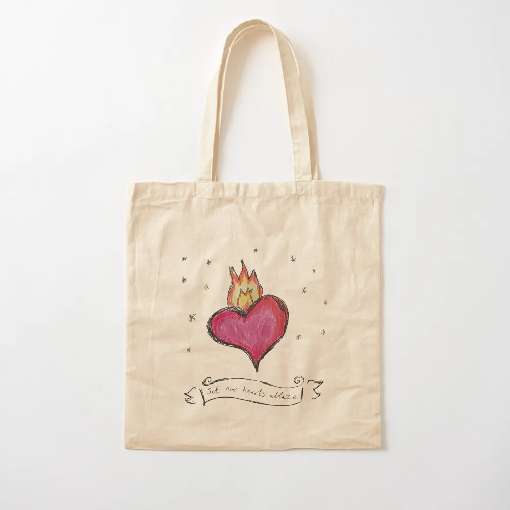 

set our hearts ablaze Tote Bag Lady bag Fabric bag for beach personalized tote Canvas Tote