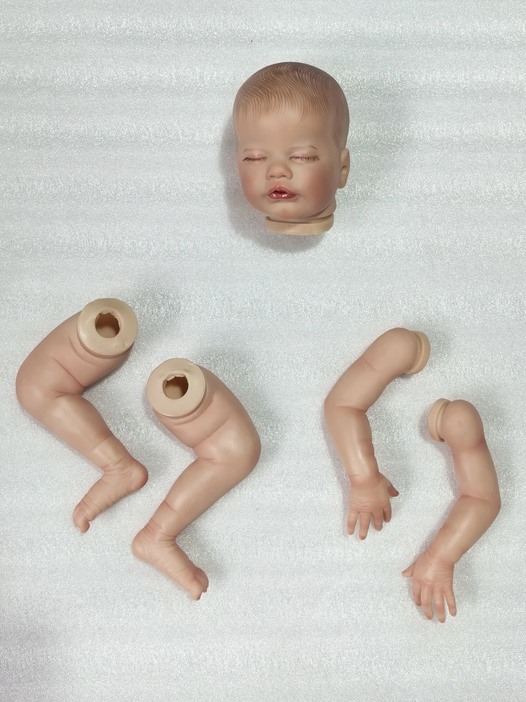 NPK 19-inch Lifelike Finished Doll Primrose Asleep/Awake Detailed Vein Structure Realistic Size Painted Kits Collectible Figure