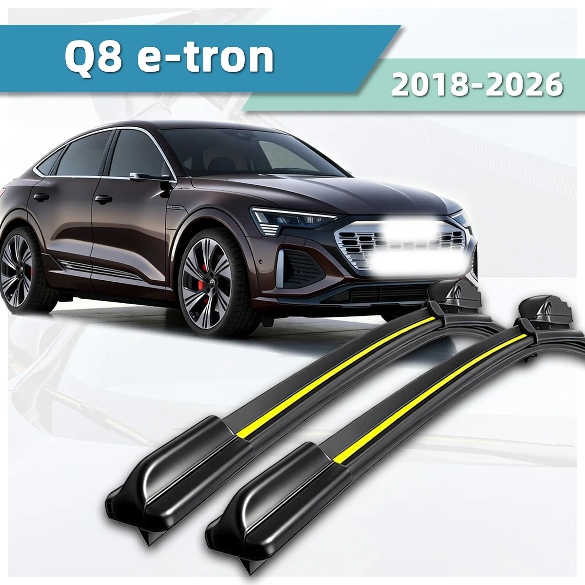

Fit For Audi Q8 e-tron (2018-2026) Car Wiper Natural Rubber Strip Boneless Silent Car Windshields Front Wiper Car Accessories