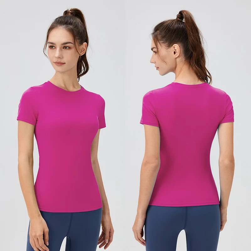 2024 Women Sports Shirt Tight Yoga top Quick Dry Gym Top Outdoor Short Sleeve  Running Sportswear Women T-shirts