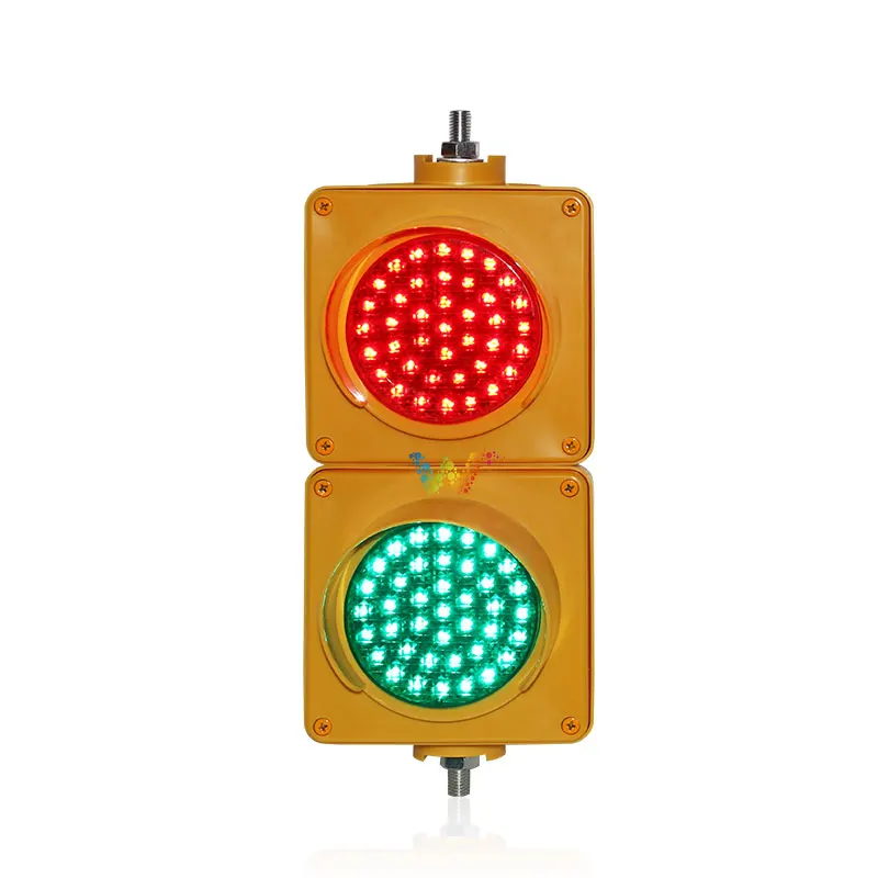 Mini 100mm Yellow Color PC Shell Traffic Light with Red Green Colored Lenses for Parking Lots  Use