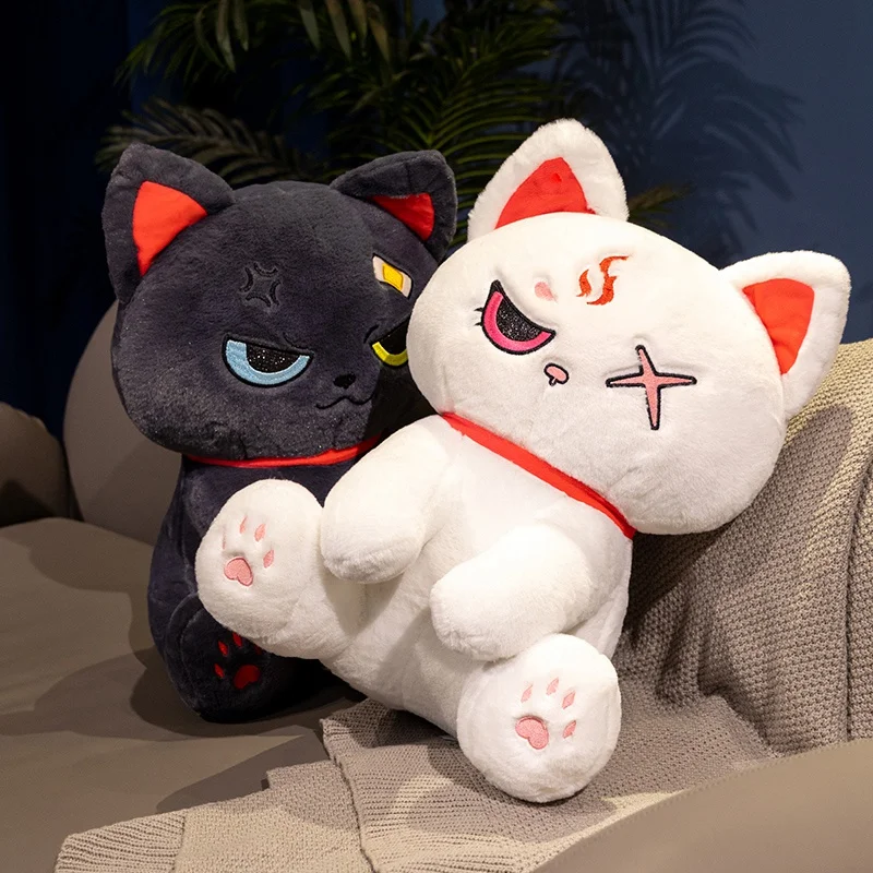 

33/43cm Darkness Sitting Pirate Cat Doll Stuffed Grey/Black/White Evil Cartoon Cute Animal Halloween's Day Party Gift