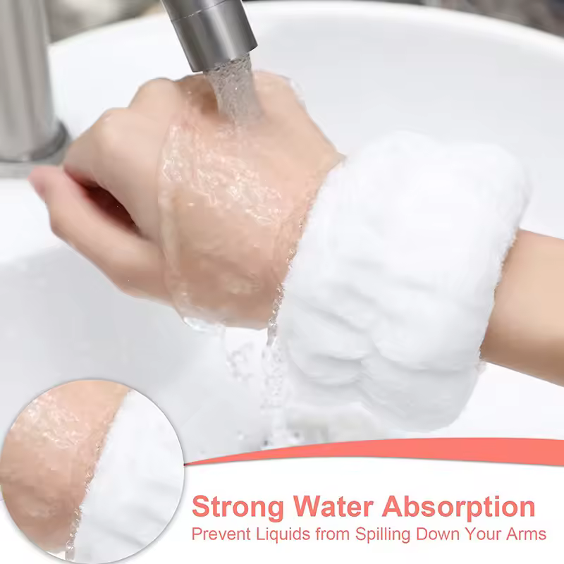 Wrist Washband Microfiber Wrist Wash Towel Band Wristband Scrunchies for Wash Face Absorbent Wrist Sweatband for Women Headband - Image 2