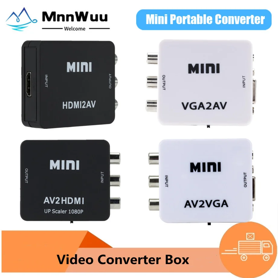 

Mini VGA TO AV Converter AV2VGA Convertor Box HD2AV AV TO HDMI-Comaptible HD2AV Video Converter For PC to TV HD Computer to TV