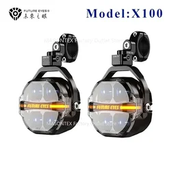 FUTURE EYES X100 New Motorcycle Auxiliary Spotlight 180W Wired Backlight Switch Fog LED Through Running Lights with Fill Lights
