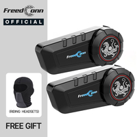 Motorcycle Intercom Freedconn KY Pro Helmet Bluetooth Headset 1000M Music FM Waterproof Group headphones 6 Riders For Motor Bike