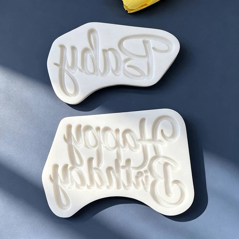 Happy Birthday Baby Silicone Mold Sugarcraft Cupcake Baking Mold Fondant Cake Decorating Tools