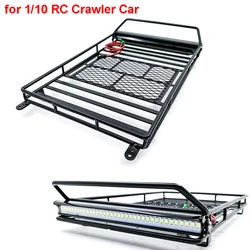 Large Size Luggage Carrier Roof Rack with LED Light Bar for 1/10 RC Crawler Car Axial SCX10 90046 Traxxas TRX4