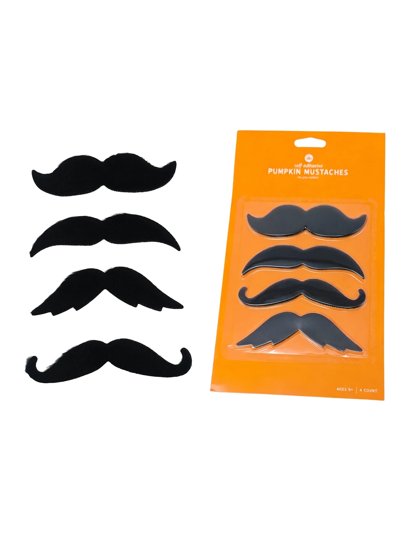 

4Pcs/Set Black Fake Mustache Self Adhesive Costume Props for Halloween Cosplay Masquerade Party Funny False Whiskers