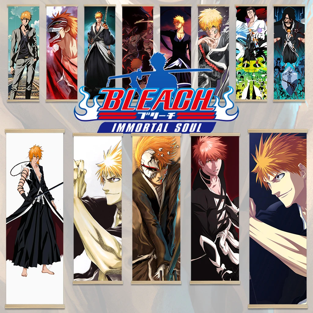 Japanese Anime Bleach Posters and Prints, Kurosaki Ichigo Comic Canvas Painting Wall Art Picture for Living Room Home Decor