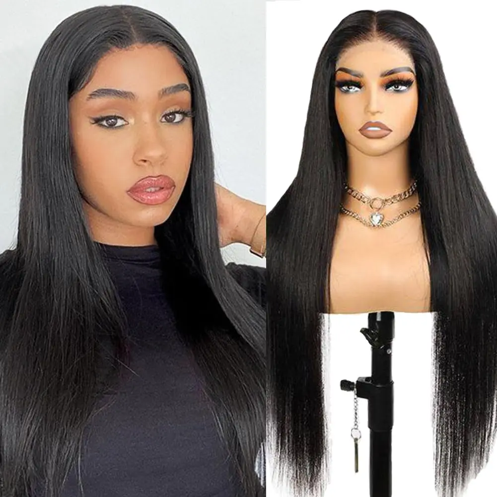 220% 13x6 HD Lace Full Frontal Wigs 34inch Straight Human Hair Wigs All Skins Melted Pre Plucked Brazilian Hair For Women