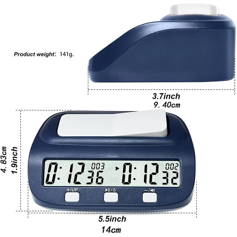 A12E-Chess Clock, Board Game Timer, Portable Digital Chess Timer With And Delay Features view 6