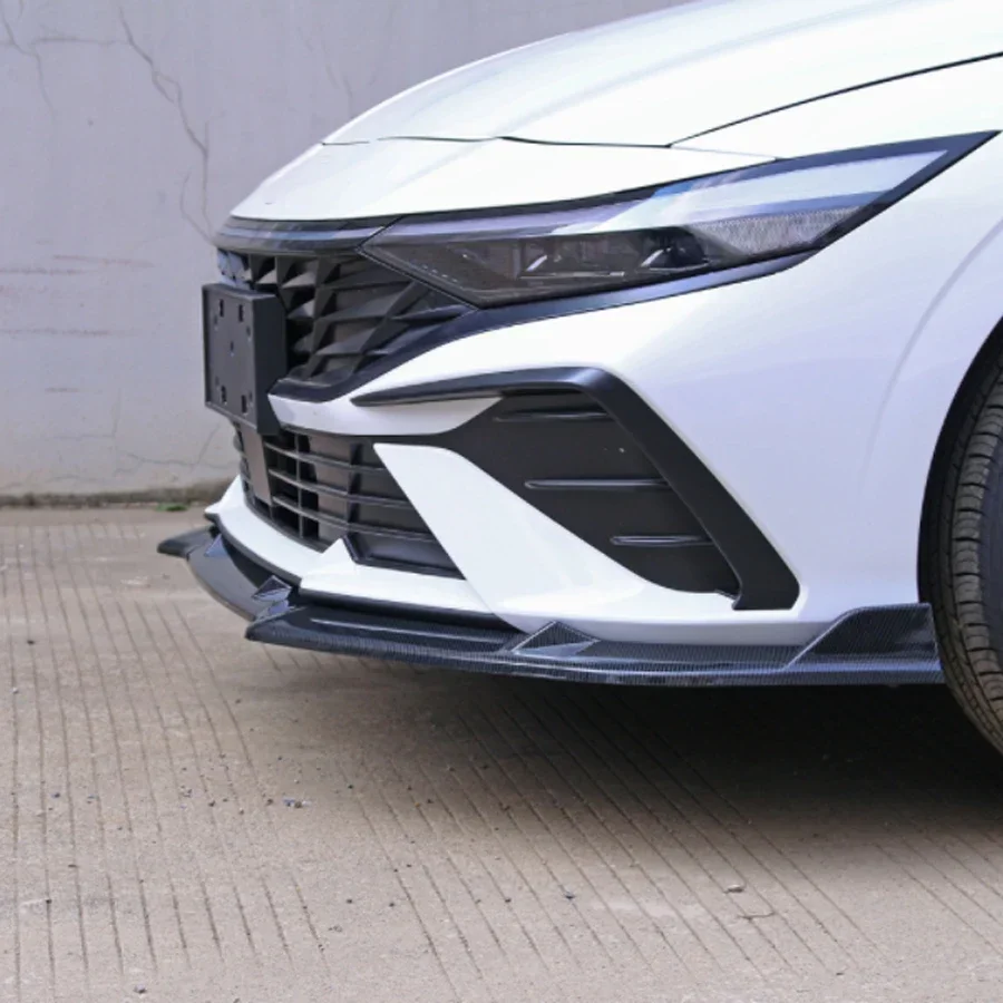 Front Bumper Lip Spoiler Splitter For Hyundai Elantra CN7 2023 2024 ABS Glossy Black Body kits Tuning Accessories