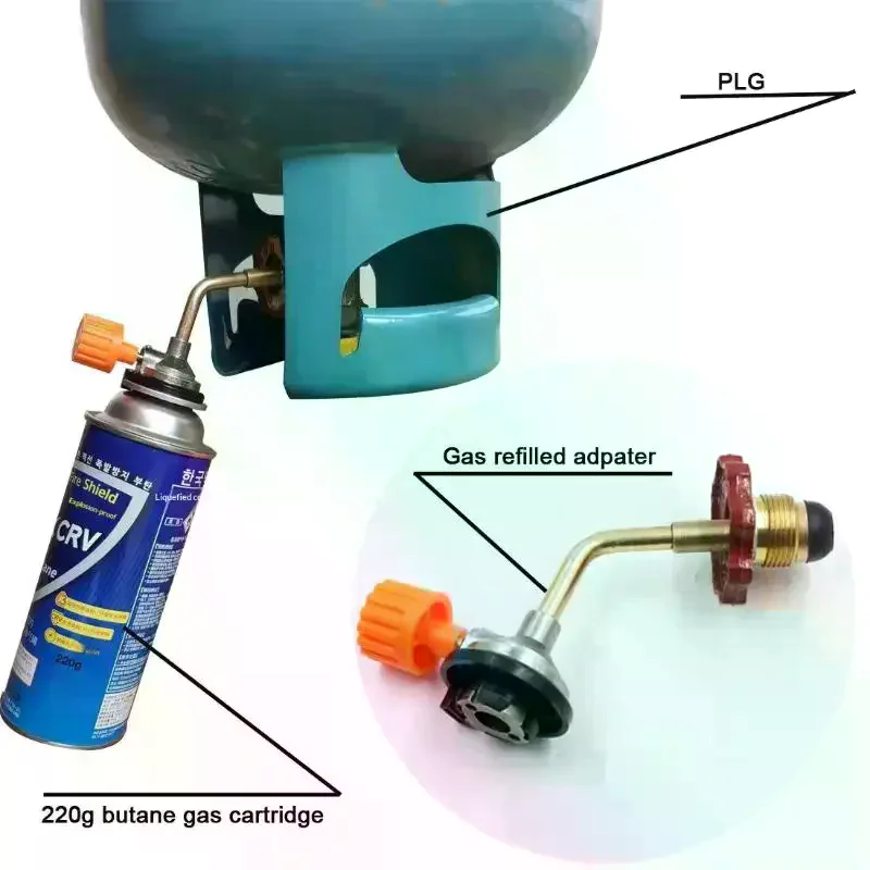 Gas Butane Cylinder Tank Refill Connector Adapter Outdoor Gas Tank Inflation Valve Cylinder Filling Connector Camping Accessorie