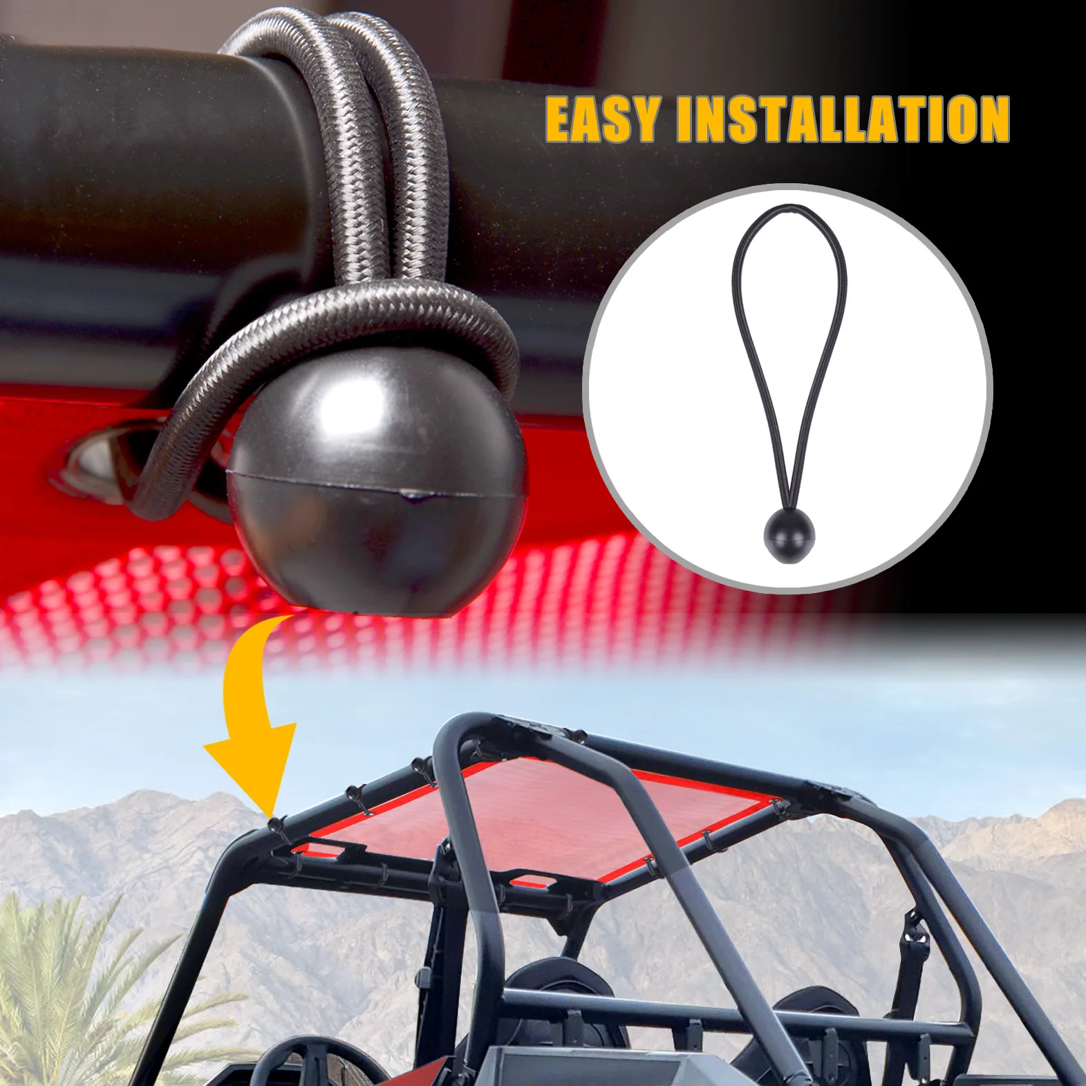 Polaris RZR Pro XP / 4 Soft Top Window Net & Sun Shade | Full Roof Mesh Cover with PVC Panels for UV/Rain Protection