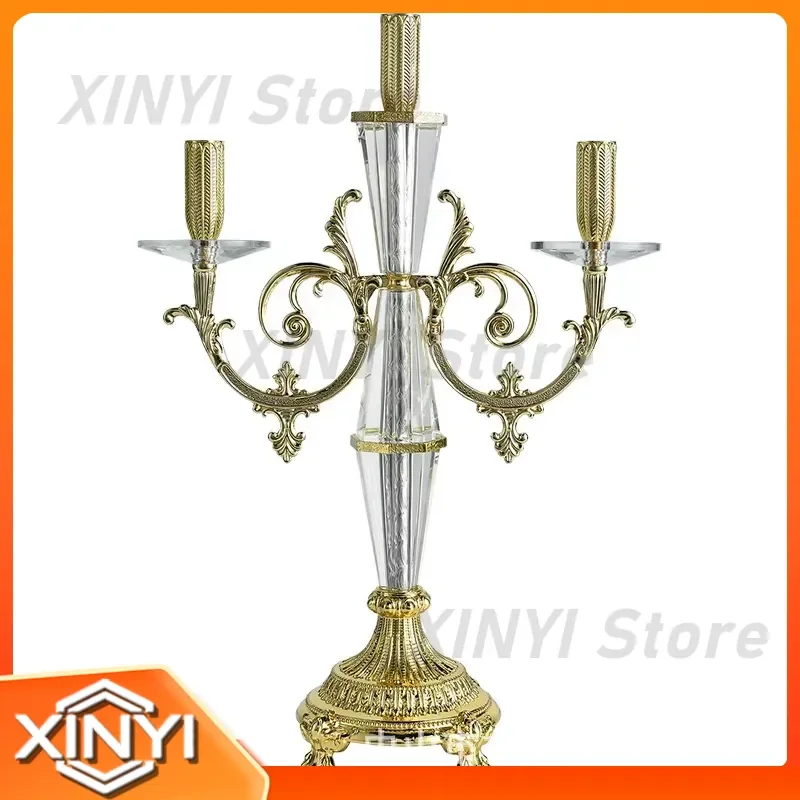 European Metal Retro Candle Holder for Western Dining Table Ornament Light Dinner Props Wedding Decoration Home Decor