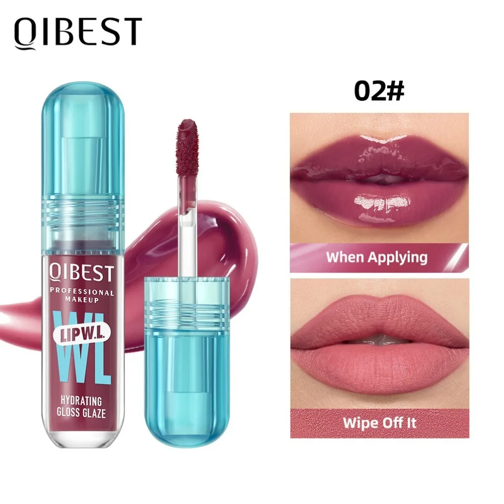 New QIBEST Crystal Lip Gloss Mirror Moisturizing Watery Lip Glaze Oil Hydrating Plumping Gloss Lip Balm Makeup Lip Tint