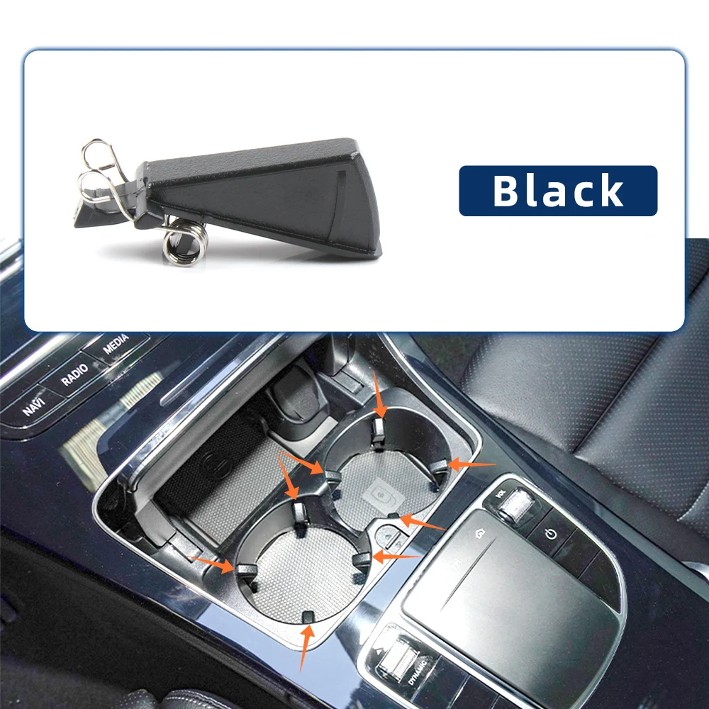 

For Mercedes Benz C E GLC Class W206 W205 W213 W253 Car Interior Fixing Clip Car Center Console Cup Holder Drink Holder Buckle