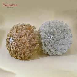 YouLaPan Handmade Bridal Bouquet Beauty Diamond Bride Flower Wedding Party Accessory Bride's Bouquet Wedding Hand Bouquet HF01