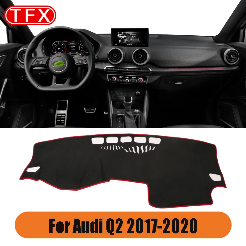 

Flannel Car Dashboard Cover Mat For Audi Q2 2017-2020 Anti-Slip Pad Sunshade Dashmat Protect Carpet Anti-Uv Rug Accessories