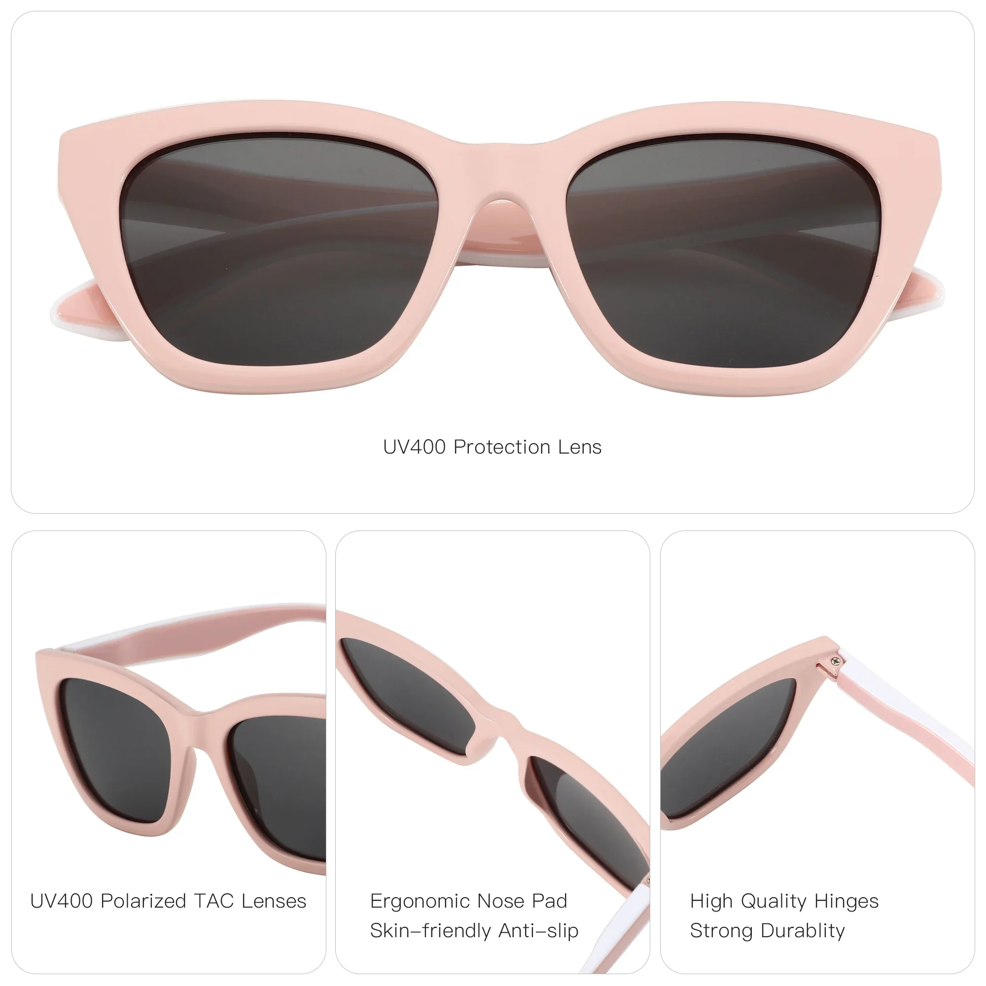 ZENOTTIC Quadratische polarisierte Sonnenbrille 2025, modische Damen-Sonnenbrille mit dickem Rahmen, UV400-Schutz, für Damen, Einkaufen, GIF – Detail 22