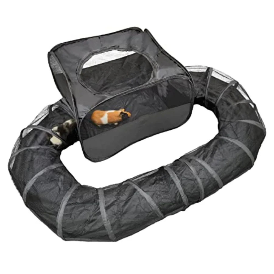 

Манеж для морских свинок с туннелем и палаткой-трансформером для карликовых кроликов, шиншилл, хорьков и других мелких животных