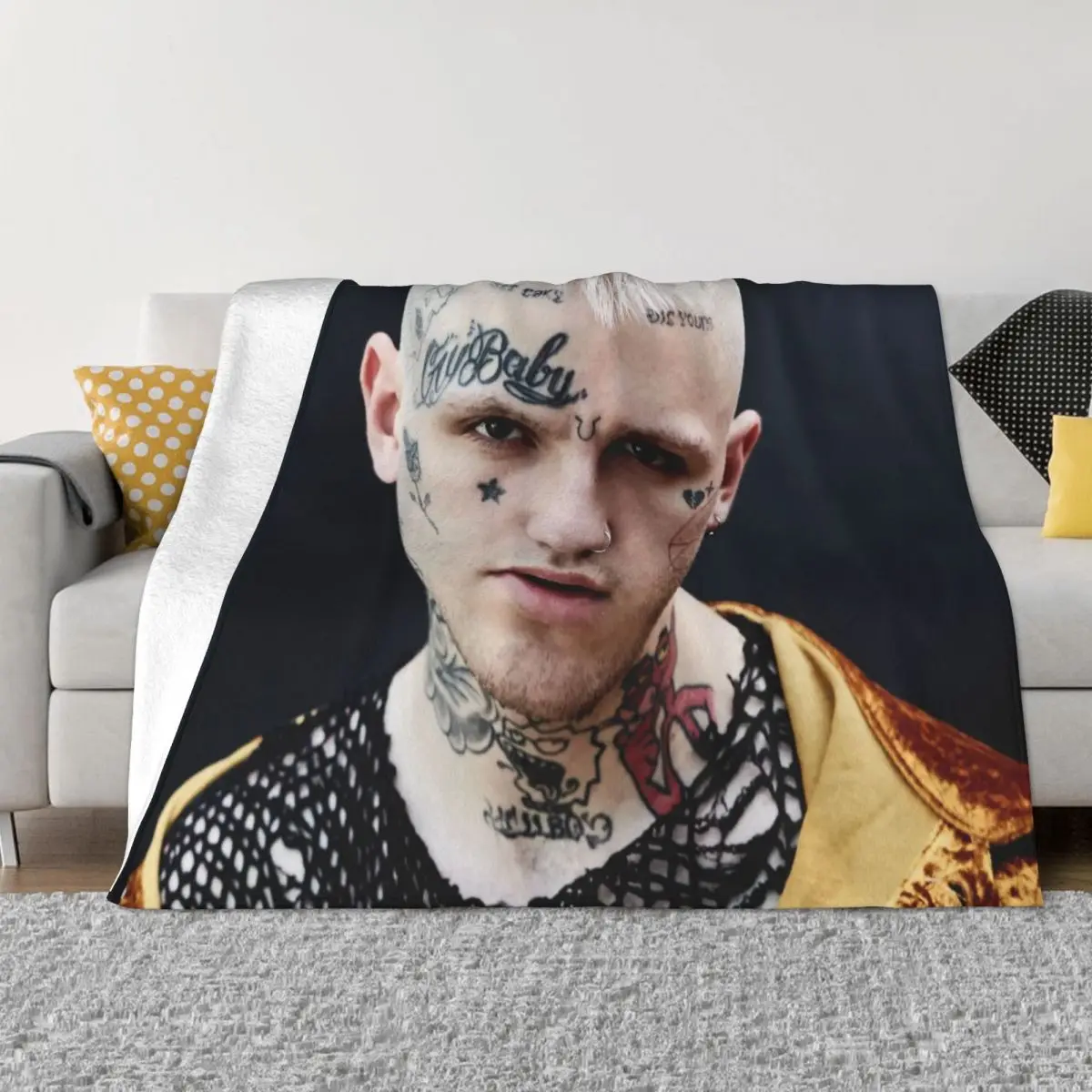 

Одеяло с принтом Lil Peep, плюшевое теплое мягкое покрывало для дивана, кровати, кемпинга, офиса, индивидуальный подарок