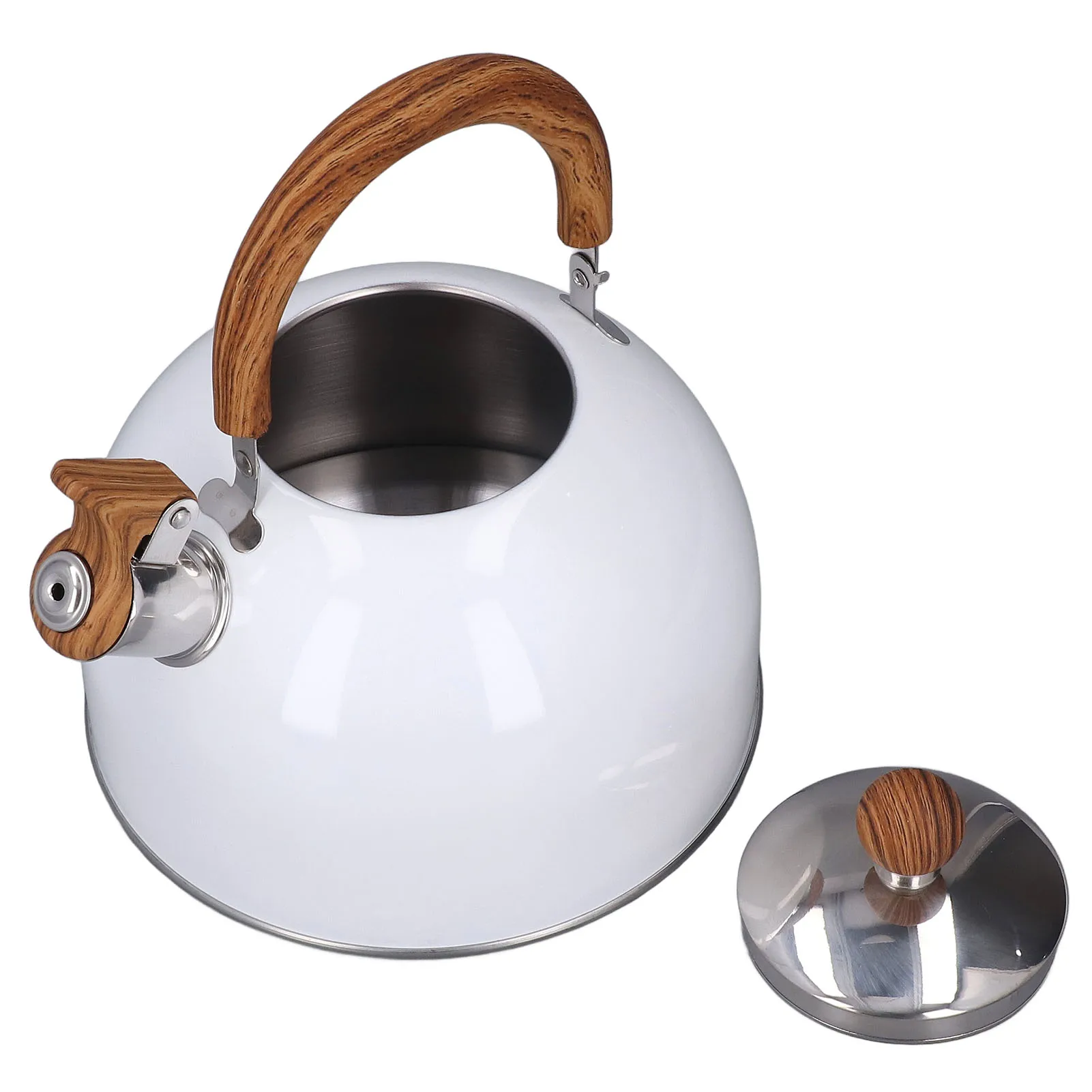 2.5L Whistling Tea Kettle Large Capacity 304 Stainless Steel Fast Heating Ergonomic Handle Teapot for Home Kitchen Restaurant