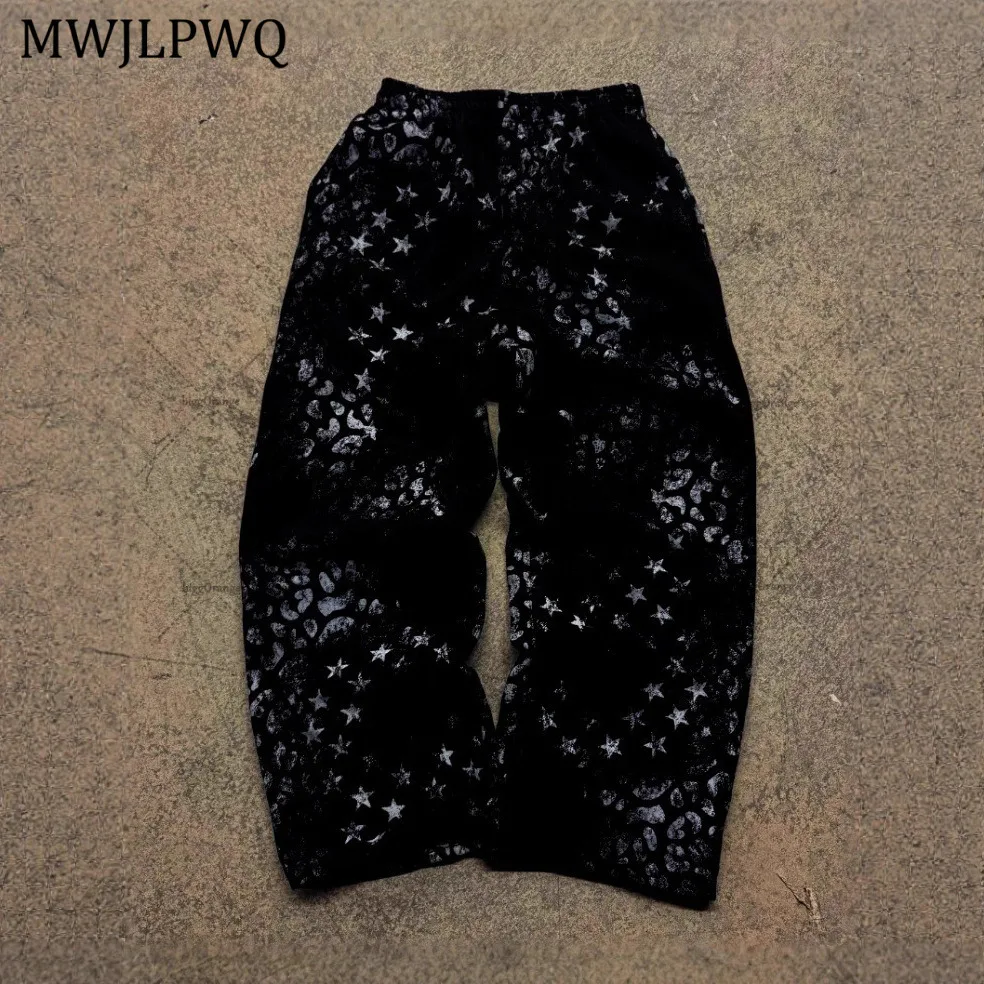 

MWJLPWQ Новый стиль, индивидуальные уличные прямые мужские спортивные брюки Y2K, спортивные штаны с принтом, свободные широкие брюки в стиле хип-хоп 11541