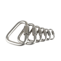 5Pcs Stainless Steel Quick Links Carabiner Locking Clips with Screw Nut Triangle Chain Hook for Trailer, Swing, Hammocks, Cable
