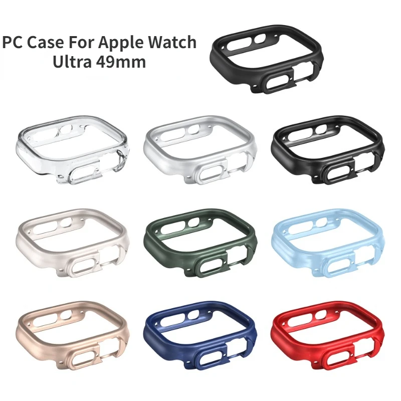 2in1 Glass+Case For Apple Watch Ultra 49mm Screen Protector PC Protective Case For iWatch Series Ultra 49mm Cover Accessories