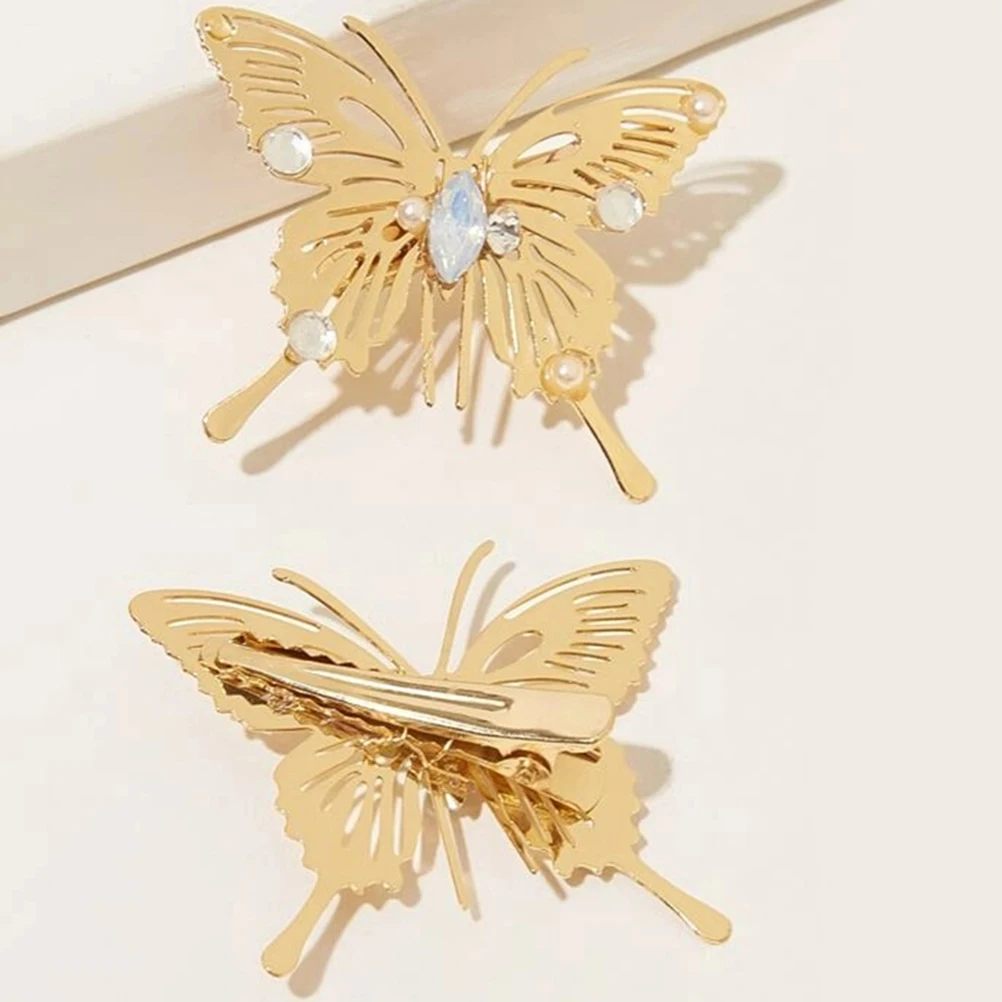 

5pcs Butterfly Hair Clips Hollow Out Artificial Pearl Design Accessories for Girls Wedding Party Hairpins Headdress
