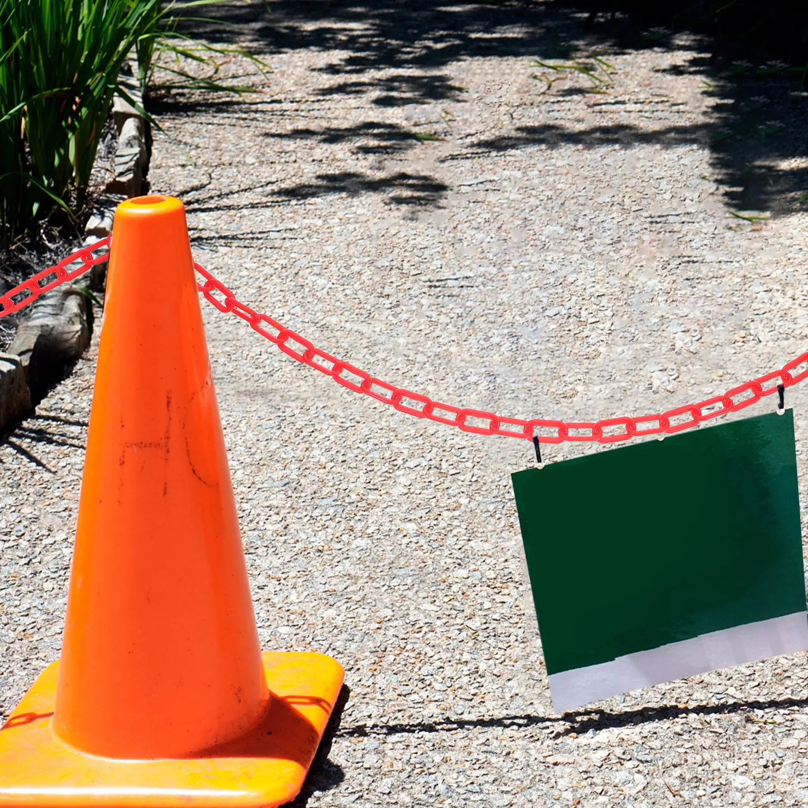 Crowd Control 10m Safety Chain Durable Plastic Barrier Caution Security Chain Detachable for Crowd and Parking Control