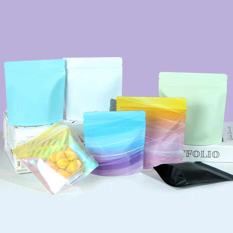 

Small Black Candy Packaging Bags Foil Stand up Zipper Pouch For Self-sealing Coffee Bean Snack Biscuit Storage Sealed Baggies