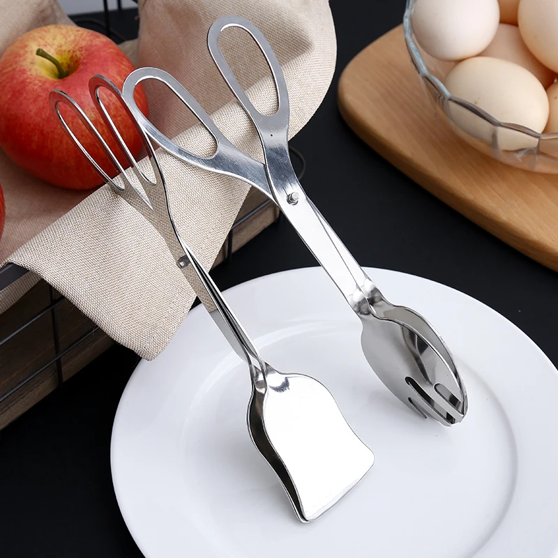 

Кухонные инструменты для салата, столовые ножницы из нержавеющей стали с овальной головкой, щипцы для овощей, салата, хлеба, столовые приборы для барбекю, столовые приборы