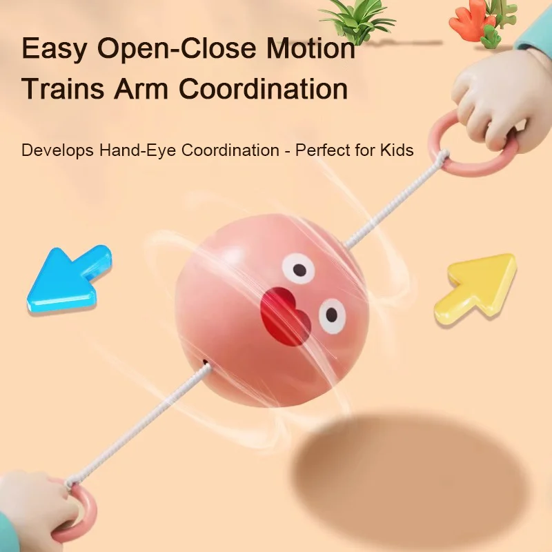Luminous Pull-String Spinner Toy Flashing Flywheel For Primary Kindergarten Kids 90s Retro Skill-Building Toy