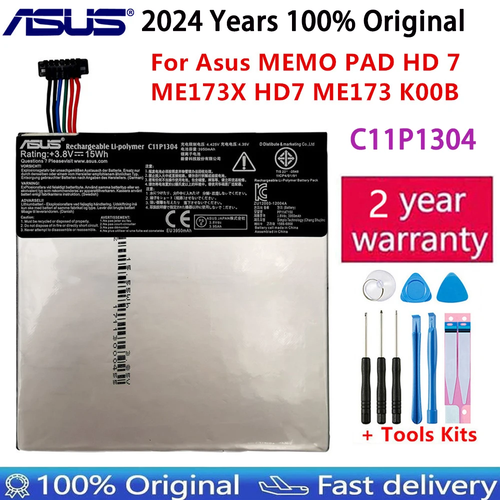 ASUS Original Replacement 3950mAh Tablets Battery For Asus MEMO PAD HD 7 ME173X HD7 ME173 K00B C11P1304 Batteries Bateria+Tools