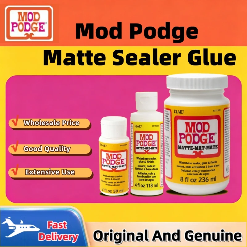 

Mod Podge Matte Finish Sealer Glue Quick Dry Easy Clean Non-Toxic for Wood Paper Fabric Multiple Uses Craft Project Adhesive