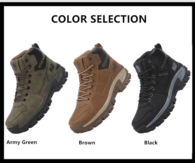 High-Top-Lederstiefel für Herren, atmungsaktive Desert Combat Boots, rutschfeste Outdoor-Wanderstiefel für Herren, Motorradstiefel, Arbeitsstiefeletten – Detail 5