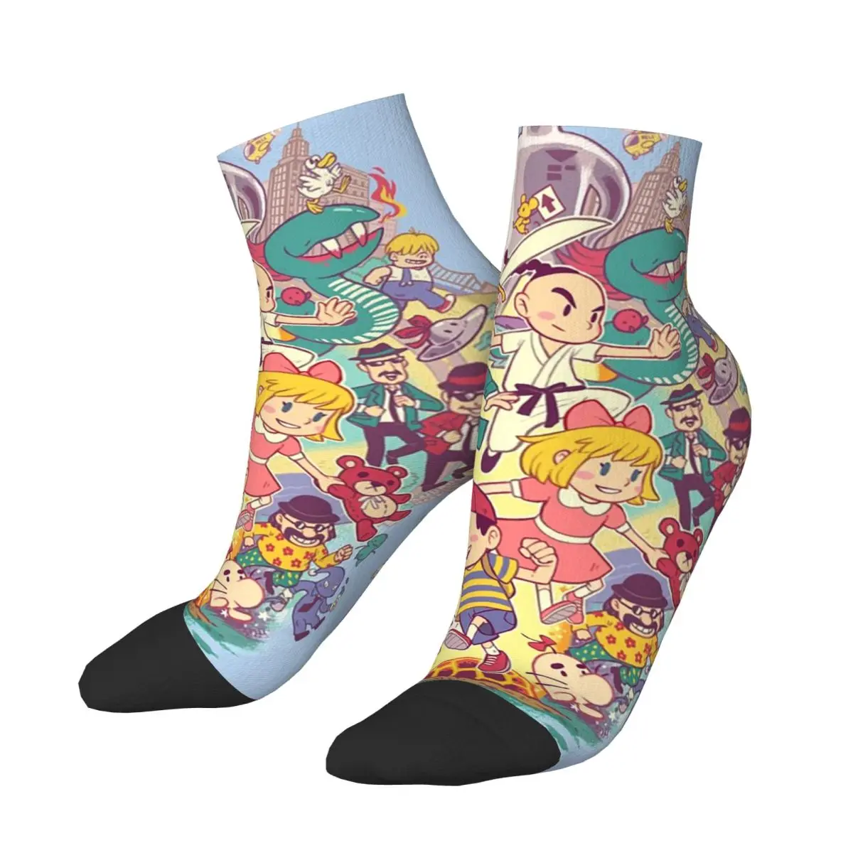 Earthbound meias harajuku meias absorventes de suor durante toda a temporada meias acessórios para presentes de natal da mulher do homem