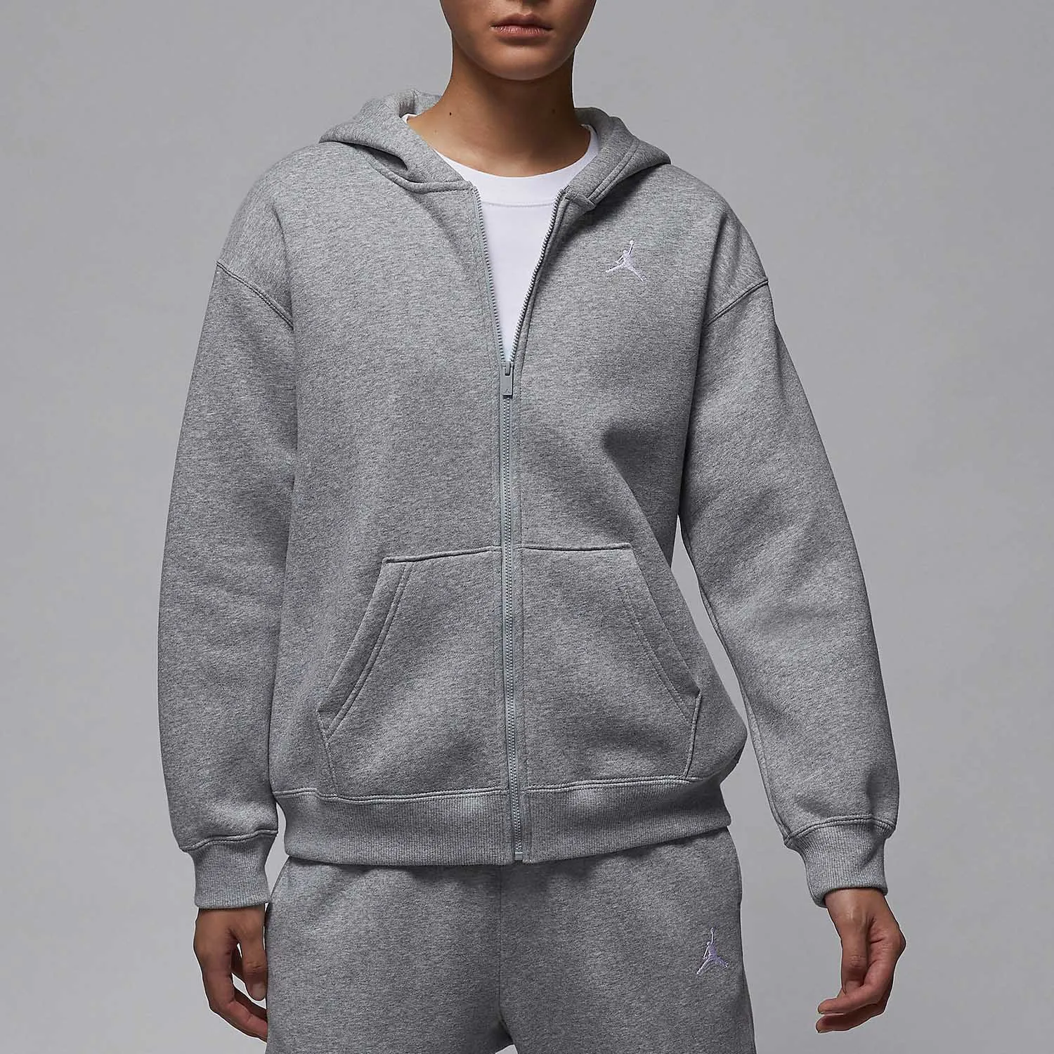 

Nike genuine JORDAN Women's Loose Casual Hooded Jacket with Fleece FV7168-063