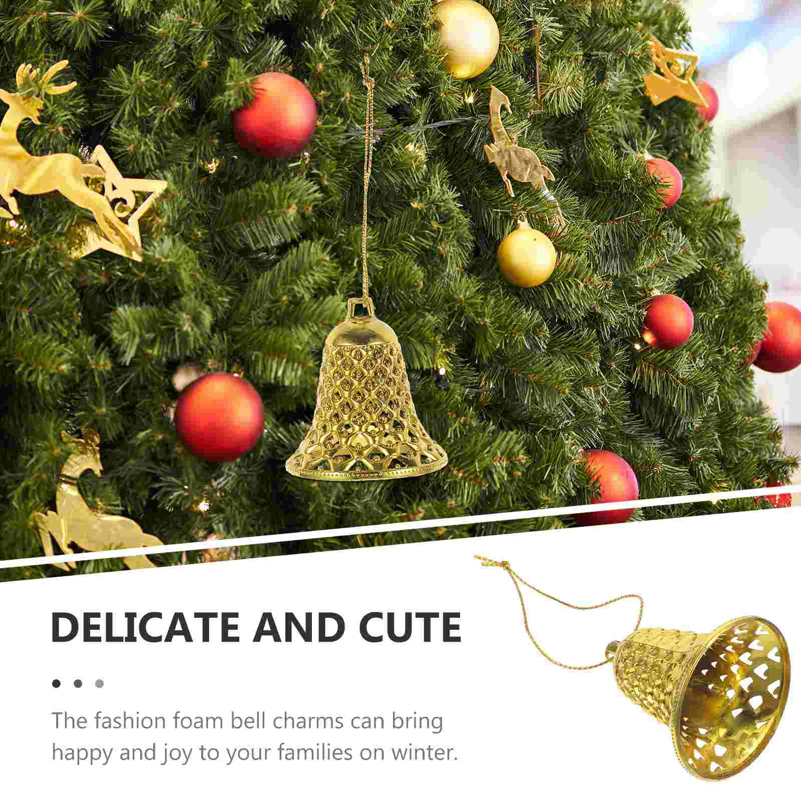 Christmas Star Bell Tree Decoration Pendant Doorbell Ornaments Golden Wall Clocks