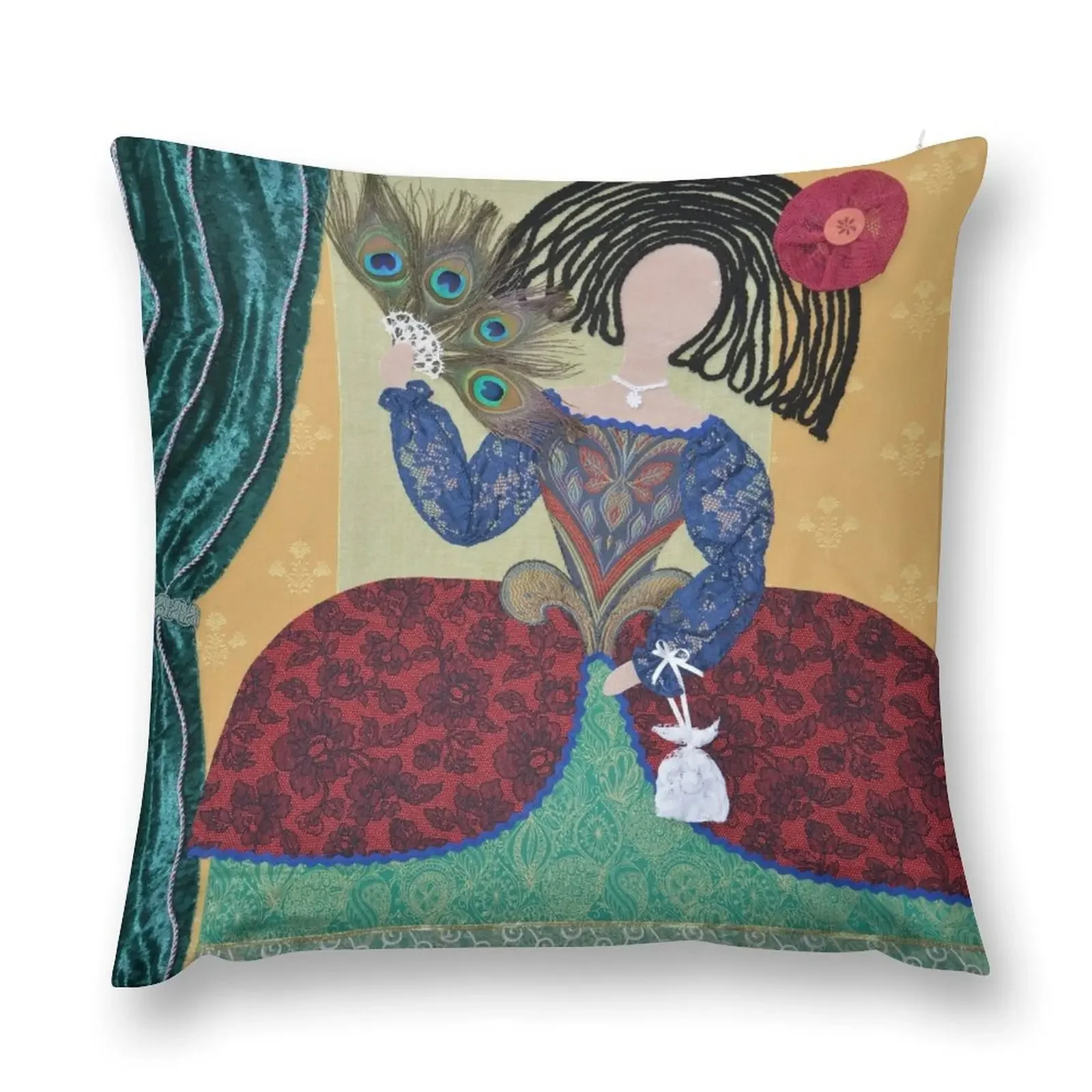 Menina in red and green Throw Pillow Pillow Cases Decorative pillows decor home Anime pillow