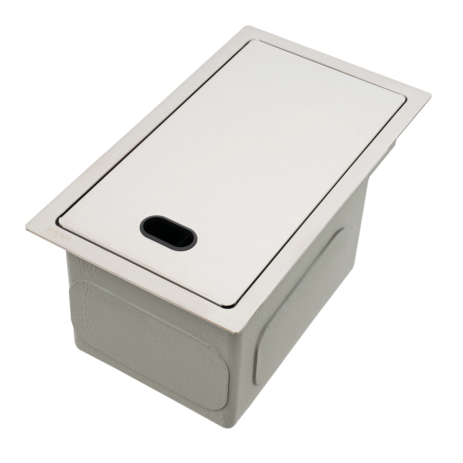 Kitchen sinks-Elegant 304 Stainless Steel Sink with Discreet Cover: Maximize Kitchen Space and Enhance Functionality