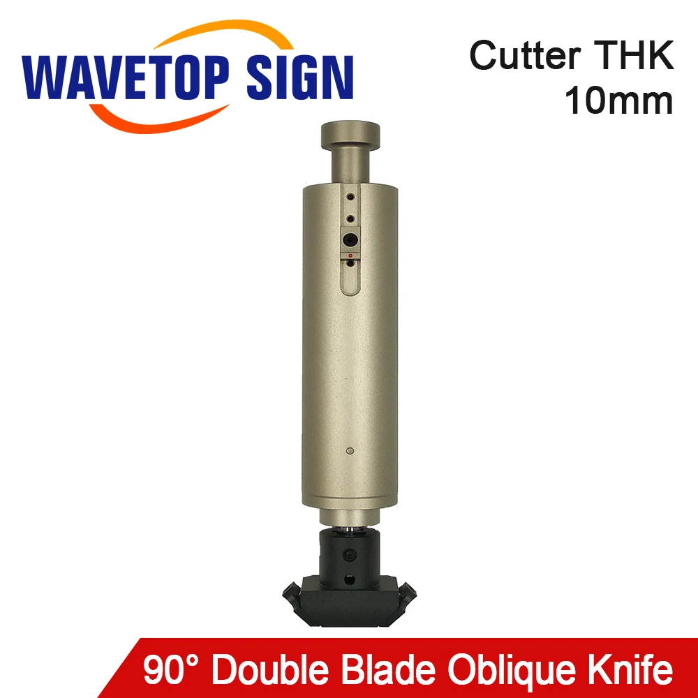 

WaveTopSign 90° Double Blade Oblique Knife Cutter Thickness 10mm Vibrating Knife for Soft Glass PVC Honeycomb Board KT Board